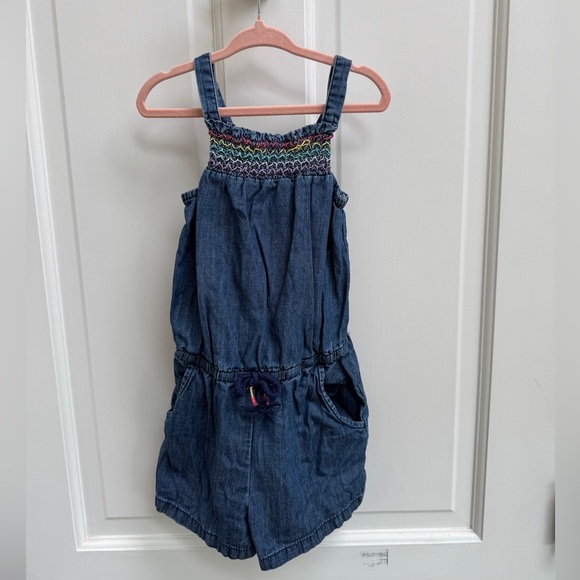 Cat & Jack Other - Cat & Jack XS (4/5) Blue Multicolor Design Denim Romper
